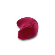 Kurma yoga crescent meditation cushion burgundy lateral side shot