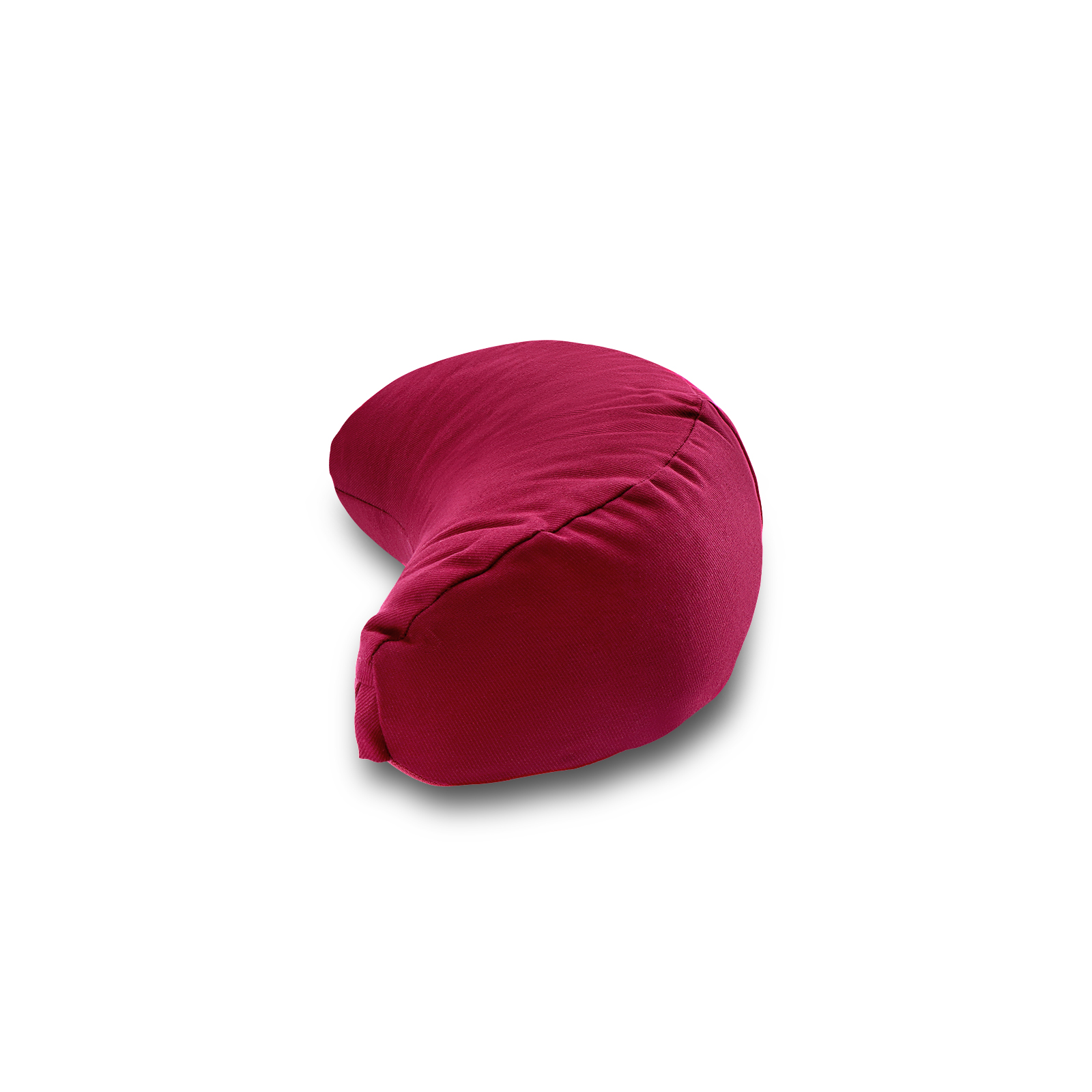 kurma_yoga_crescent_cushion_burgundy_gots_06 Kurma yoga crescent meditation cushion burgundy lateral side shot