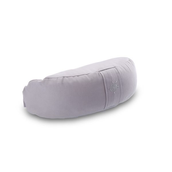 Kurma Yoga crescent meditation cushion dayspring with Kurma logo