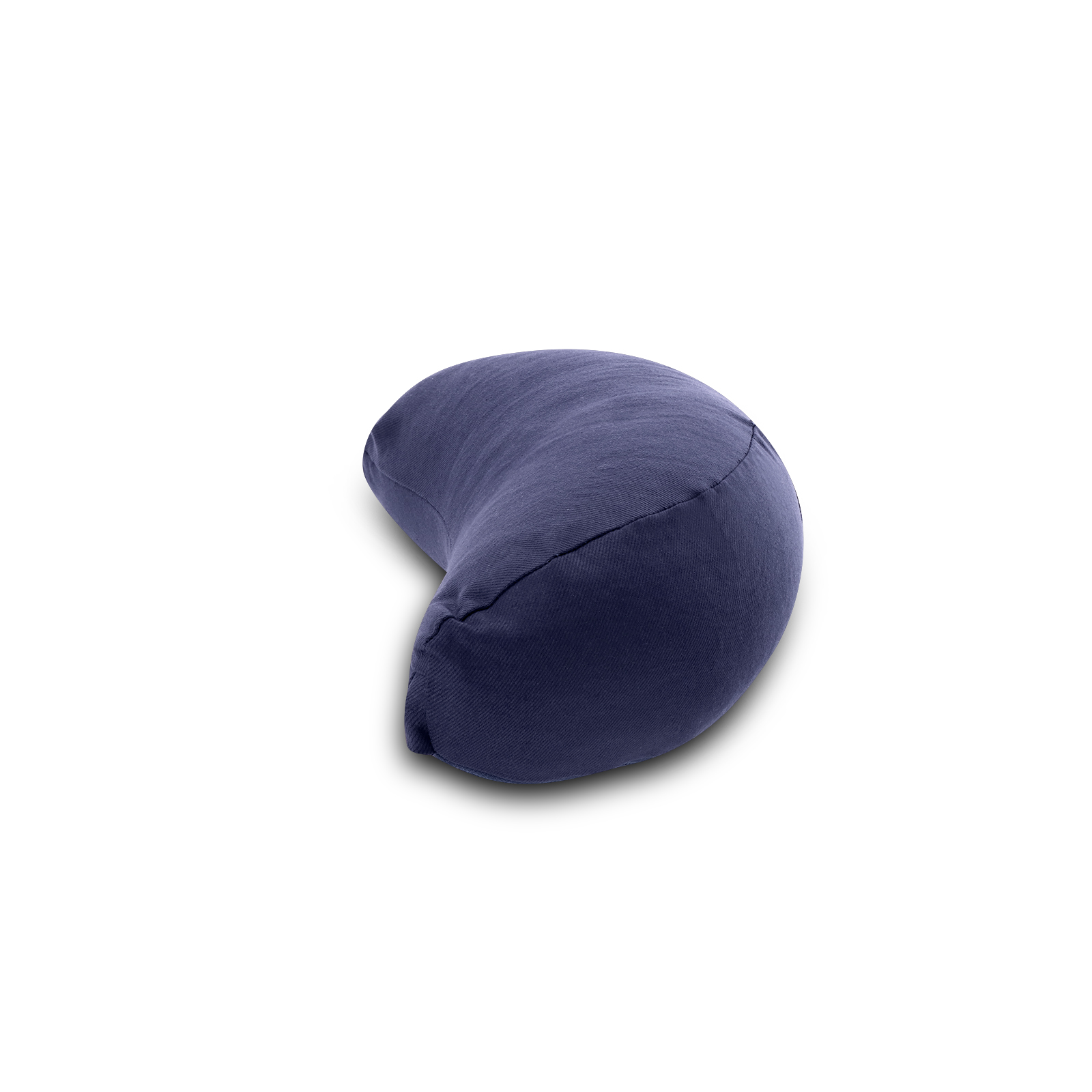 kurma_yoga_crescent_cushion_nightfall_gots_06 Kurma Yoga crescent meditation cushion nightfall lateral side shot