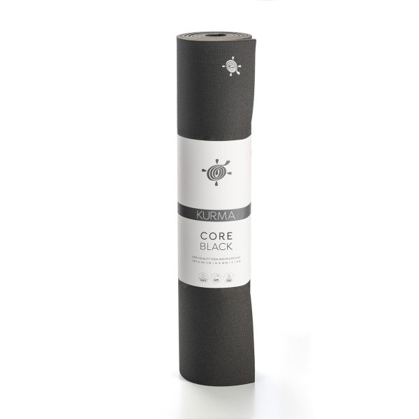 kurma yoga mat core black 185x66cm upright