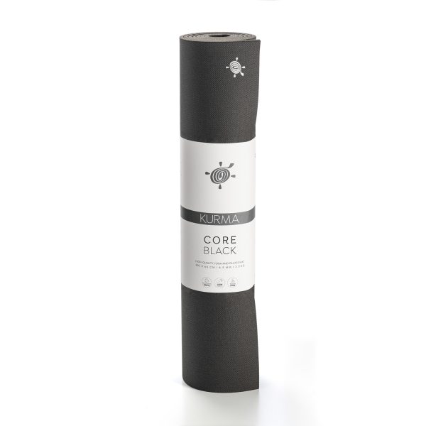 kurma yoga mat core black 200x66cm upright