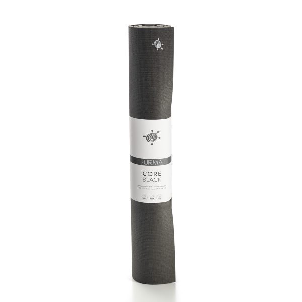 kurma yoga mat core black 200x80cm upright