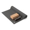 Kurma Core Lite Yoga mat Anthracite met anthracite yogariem en kurkenblok