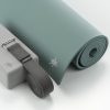 kurma yoga core mat glacier bay with evolve anthracite strap and foam brick grey group shot