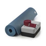 kurma yoga core Lite mat twilight with evolve burgundy strap and foam XL block black/grey
