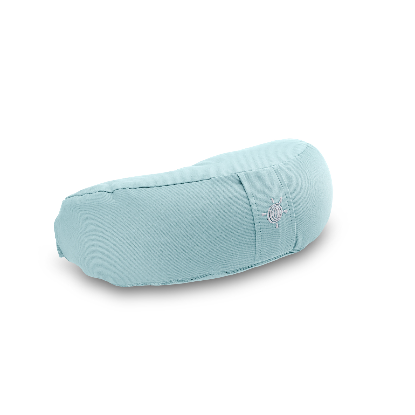 kurma_yoga_crescent_cushion_glacier-bay_gots_01 Kurma Yoga crescent meditation cushion glacier bay with Kurma logo